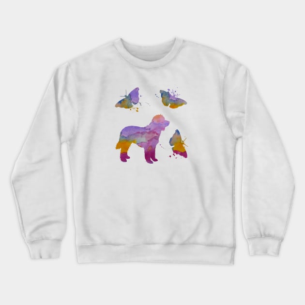 Goldendoodle Art, Colorful, With Butterflies Crewneck Sweatshirt by BittenByErmines